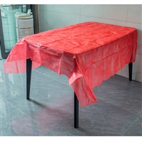 一次性红色喜宴桌布 无纺布台布厂家 防烫防滑