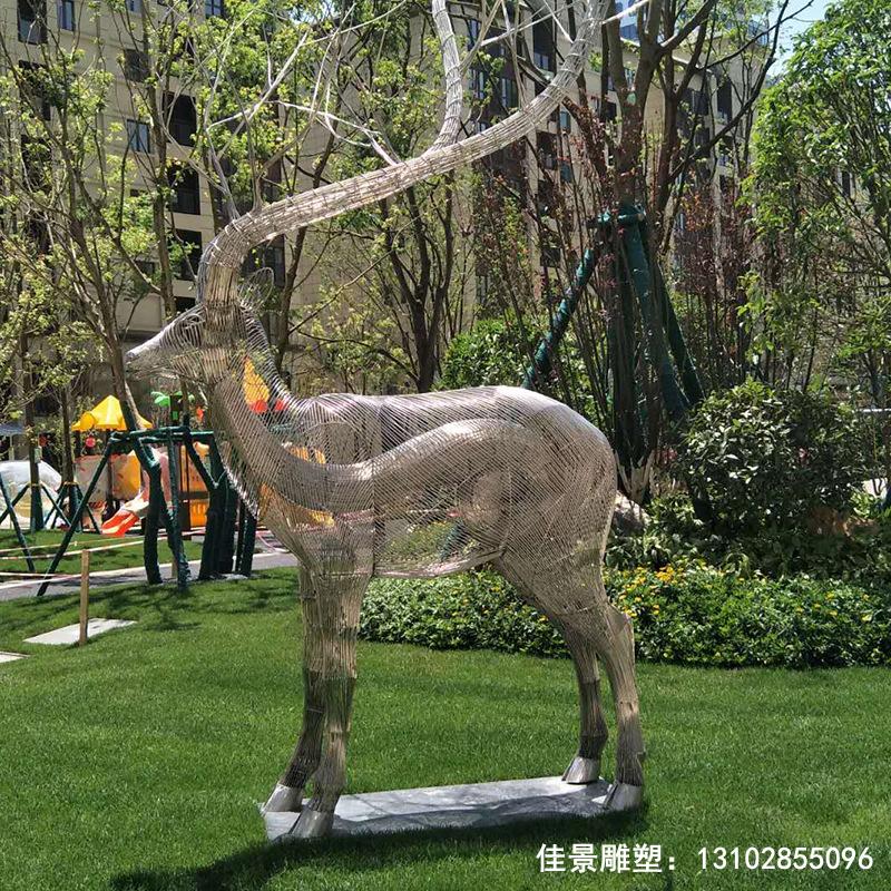 抽象镂空鹿不锈钢雕塑厂家定制
