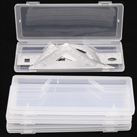 学生尺子盒 多功能尺子盒 透明塑料盒  直尺三角板量角器套装盒