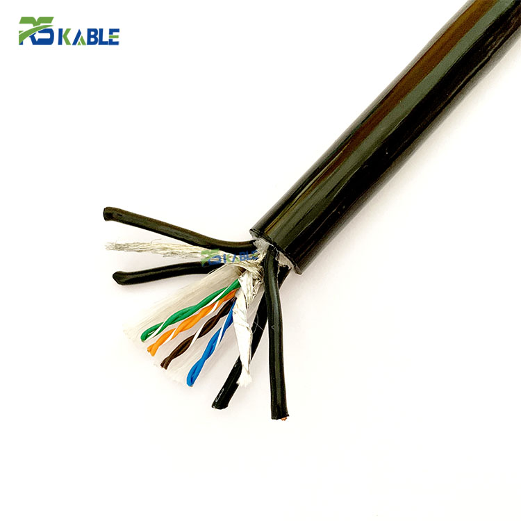4芯8芯网线+电源线4芯0.5/0.75/1.5/2.5机械臂电缆 抗扭耐弯折