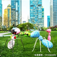  城市大型不锈钢彩绘蚂蚁雕塑 