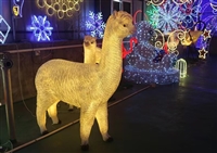 LED仿真动物玻璃钢 公园庭院装饰 仿真羊驼 亮化景观灯 厂家直供