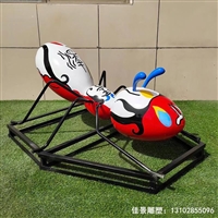  大型不锈钢彩绘蚂蚁雕塑景观动物