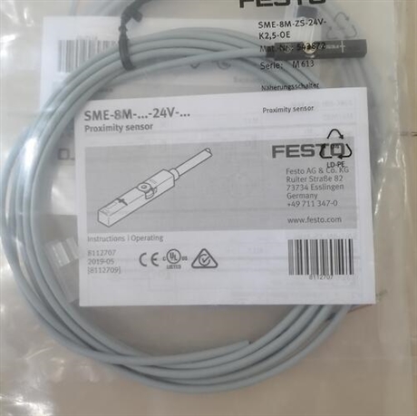 费斯托电感式行程开关订货号,SME-8M-ZS-24V-K-2.5-OE