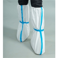 重庆猪场防尘隔离鞋套 透气膜双筋高腰贴条脚套 胶条密封
