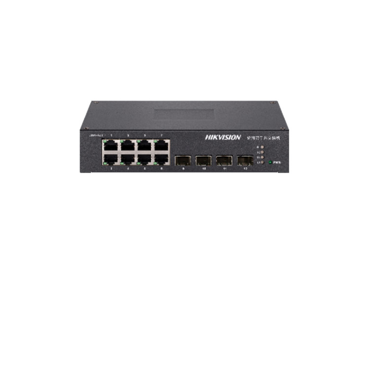 DS-3T1512 海康威视12口千兆工业交换机 8个千兆电口4个千兆光口