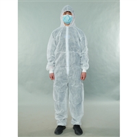 江西养牛场防污连体无尘服 无纺布连帽防护衣厂家 防飞溅