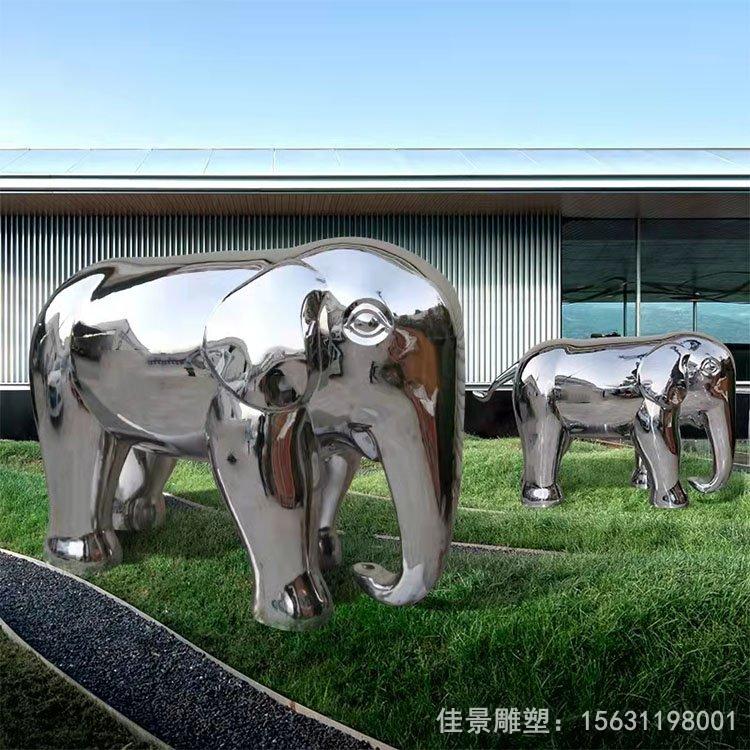 广场镂空大象不锈钢雕塑
