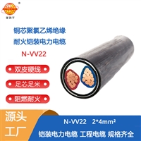 金环宇电缆 N-VV22-2X4平方 铠装低压耐火电缆 电力电缆