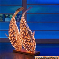  不锈钢鲸鱼 发光动物雕塑 