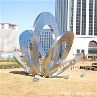 不锈钢花朵雕塑艺术摆件