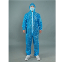重庆养殖厂隔菌连体隔离衣 蓝色覆膜材质防护衣厂家 防交叉感染