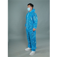 天津养殖厂隔脏连体隔离衣 蓝色覆膜材质防护衣厂家 防液体渗透
