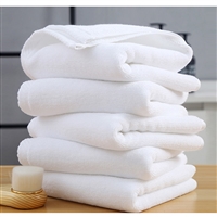 星级宾馆酒店卫浴用品 纯棉白色厚毛巾客房面巾32支双股
