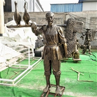 民俗风情鱼文化仿铜雕像 人物雕塑 