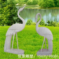 动物石雕 大理石仙鹤雕塑 