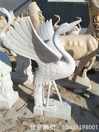  大理石仙鹤雕塑 动物石雕