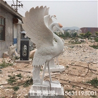  石雕景观动物大理石仙鹤雕塑
