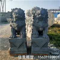 动物石雕公园踩球狮子雕塑