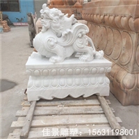 大理石貔貅雕刻  石雕貔貅一对 