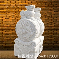 石雕门墩   汉白玉门鼓石雕塑 