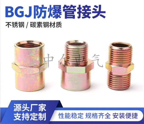 Exd防爆活接头BHJ 一内一外双内丝 电缆锁母格兰接头 碳钢不锈钢