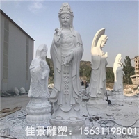  寺庙佛像石雕大型立式观音