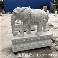 公园动物大象石雕 