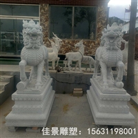 石雕麒麟 花岗岩石麒麟 动物雕塑