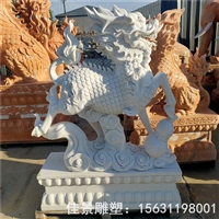 大理石动物雕塑 石雕麒麟 