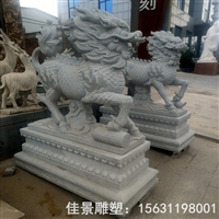 动物雕塑 石雕麒麟 花岗岩石麒麟 