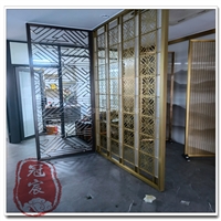 304板材激光镂空花格 电镀不锈钢镂空屏风 激光镂空玫瑰金色花格