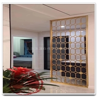 江苏豪华家装镜面K金铝艺雕花屏风金属艺术铝板屏风 生产厂家