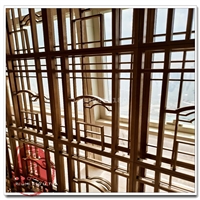 定做酒店不锈钢发光屏 风 古铜带灯不锈钢屏风