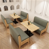实木卡座沙发 西餐厅料理店餐桌 环保板材 耐高温耐腐蚀 易清洁 