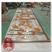 天津制办公隔断304不锈钢玄关隔断加工 全焊钛金镂空隔断屏风