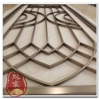 甘肃酒店装饰不锈钢花格  彩色不锈钢隔断 304拉丝钛金玄关屏风