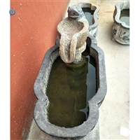 仿古石雕花盆鱼缸雕塑 