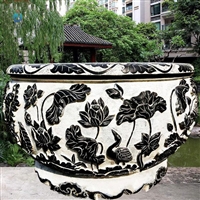 青石水缸雕塑 石雕鱼缸