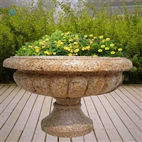  公园石雕  花岗岩景观花盆雕塑