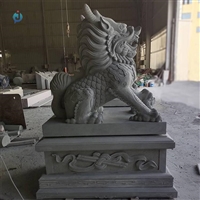  动物石材雕刻  青石石雕麒麟 