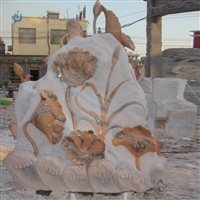 庭院流水莲花喷泉石雕 