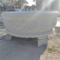 欧式黄金麻做旧石雕花盆 