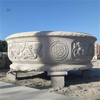 黄金麻做旧石雕欧式花盆 