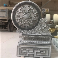  仿古花朵抱鼓石 别墅门口石雕 