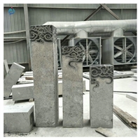 青石祥云石柱雕塑 户外庭院石雕拴马桩 