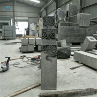 青石祥云石柱雕塑 庭院拴马桩石雕 