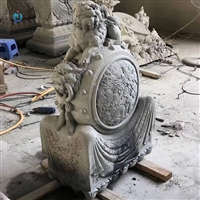 仿古石雕 石材雕刻小狮子抱鼓石