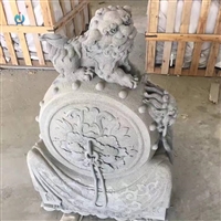  门口仿古石雕 石材雕刻小狮子门鼓