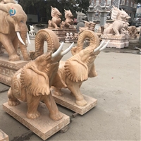 石雕大象定制 广场石象摆件 